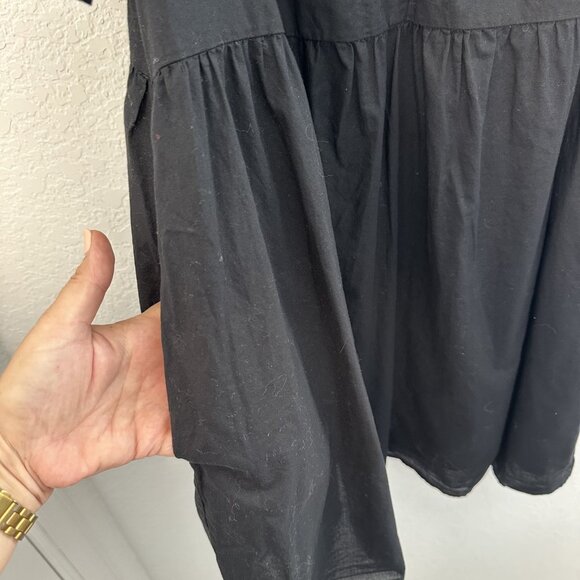 Old Navy Dress Womens‎ Large Black White Embroidered Short Sleeve Boho Peasant - Picture 4 of 12